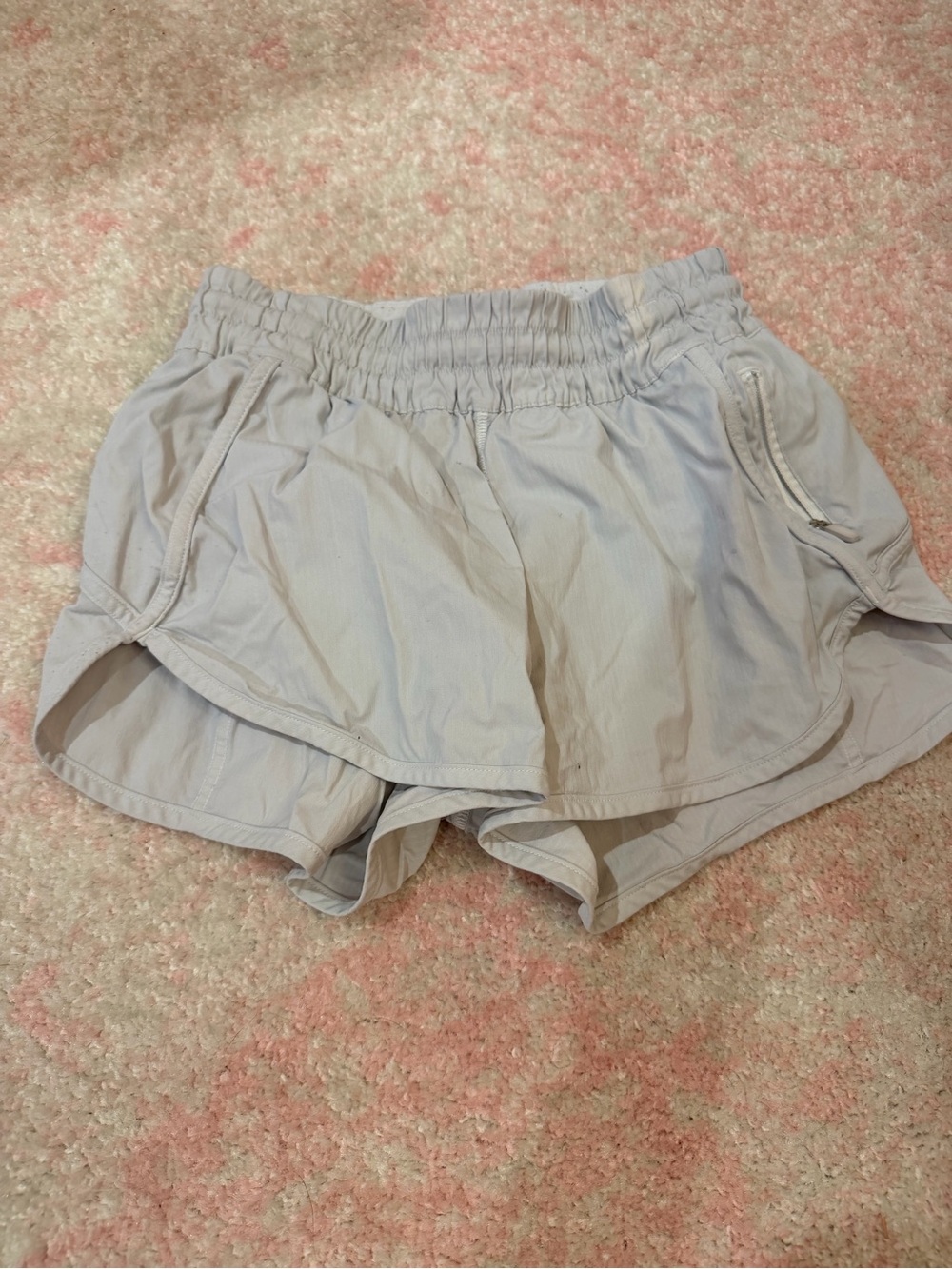 Light Gray Women’s Athletic Shorts with Elastic Waist